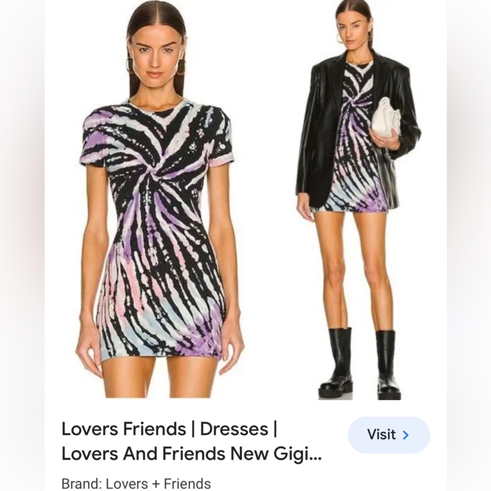 Gigi lovers + friends mini tie dye ribbed dress